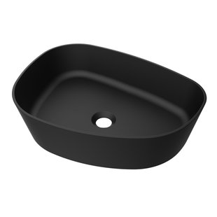 Arcqua Rocker Waskom - opbouw - organisch - links - 50x37cm - mat zwart WAS120001