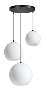 ETH Orb Opal - hanglamp - Ø 30 x  200 cm - zwart en wit