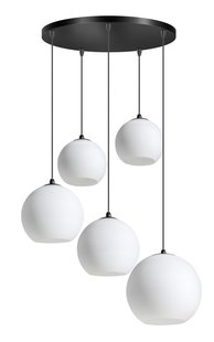 ETH Orb Opal - hanglamp - Ø 30 x  350 cm - zwart en wit