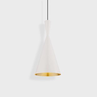Beat Tall LED hanglamp, wit, Ø 19 cm Tom Dixon - Woonkamer - Designer - Messing - 1 lamp