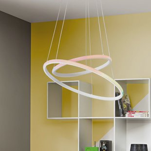 Luce Ambiente Design LED hanglamp Axis, Ø 60/40 cm, wit, metaal, CCT, RGB