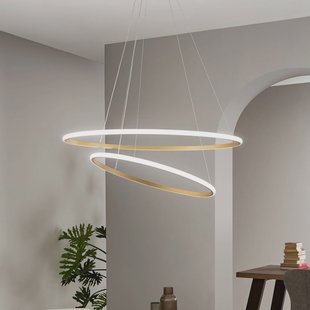 Luce Ambiente Design LED hanglamp Axis, Ø 80/60 cm, goudkleurig, metaal, CCT