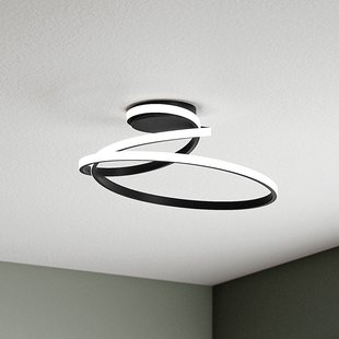 Luce Ambiente Design LED plafondlamp COASTER, zwart, lengte 50 cm, metaal, CCT