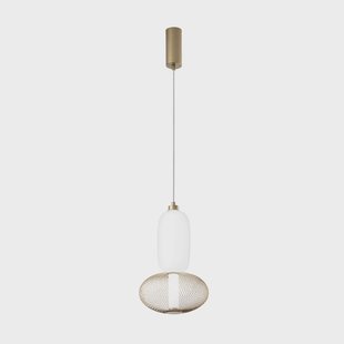 Luce Ambiente Design LED hanglamp INKAS, hoogte 41 cm, goudkleurig glas/metaal CCT