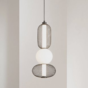 Luce Ambiente Design LED hanglamp INKAS, hoogte 53 cm, zwart, glas/metaal, CCT