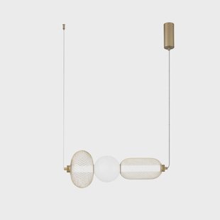 Luce Ambiente Design LED hanglamp INKAS, hoogte 53 cm, goudkleurig glas/metaal CCT