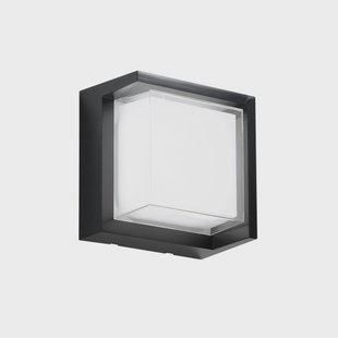 INTEC LED buiten wandlamp BLOCK, zwart, 16 cm kunststof, CCT