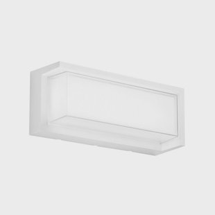 INTEC LED buiten wandlamp BLOCK, wit, breedte 32 cm kunststof, CCT