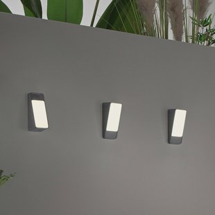 INTEC LED buiten wandlamp Coupe, antraciet, hoogte 20 cm, metaal