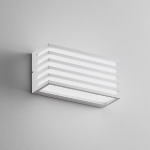 INTEC LED buiten wandlamp Dukrot, wit, breedte 22 cm, metaal