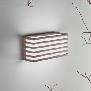 INTEC LED buiten wandlamp Dukrot, bronskleurig, breedte 22 cm metaal