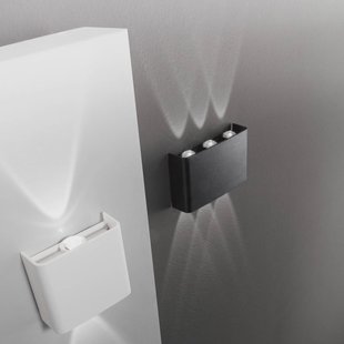 INTEC LED buiten wandlamp KLEIN, zwart, breedte 16 cm, kunststof