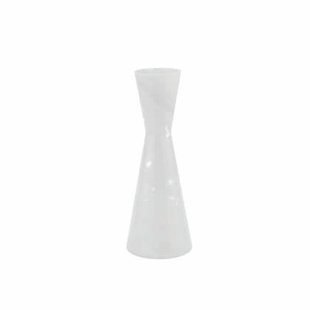 PTMD Corena White Glass Vase Solid Black Double Cone S