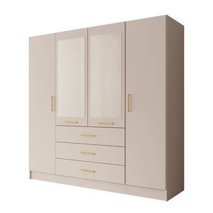 Meubella - Komodo - Kledingkast met 4 deuren - Beige - 200x61x201 cm