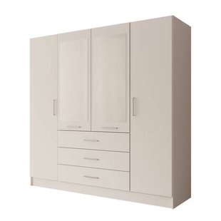 Meubella - Komodo - Kledingkast met 4 deuren - Wit - 200x61x201 cm