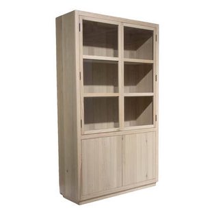 DÉJA Living - Vitrinekast Naturel Hout - 120x40x200cm - Cuenca