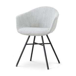 Nolon Noa-Otis Eetkamerstoel Grijs Melange - met Armleuning - Zwart