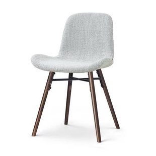 Nolon Nena-Fé eetkamerstoel grijs melange - walnoot houten onderstel