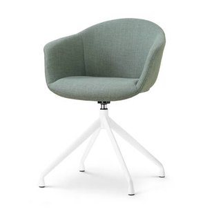 Nolon Nola-Otis Eetkamerstoel Saliegroen - Draaibaar Wit Onderstel