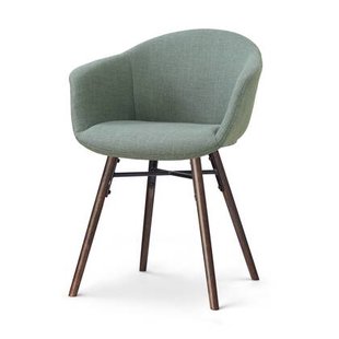 Nolon Nena-Otis Eetkamerstoel Saliegroen - met Armleuning - Walnoot