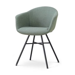 Nolon Noa-Otis Eetkamerstoel Saliegroen - met Armleuning - Zwart