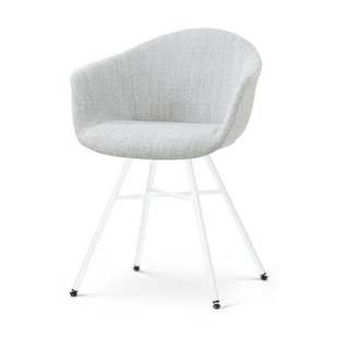 Nolon Noa-Otis Eetkamerstoel Grijs Melange - met Armleuning - Wit