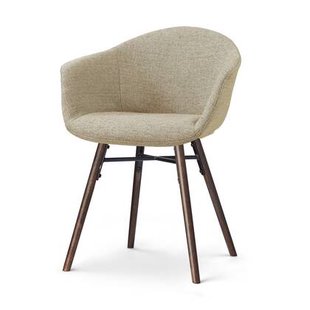 Nolon Nena-Otis eetkamerstoel taupe melange - walnoot houten onderstel