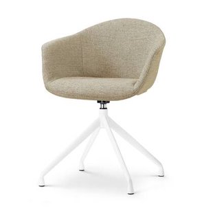 Nolon Nola-Otis draaibare eetkamerstoel taupe melange - wit onderstel