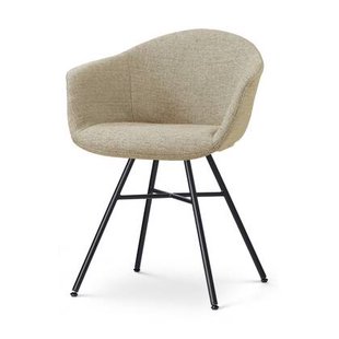 Nolon Noa-Otis Eetkamerstoel Taupe Melange - met Armleuning - Zwart