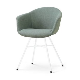 Nolon Noa-Otis Eetkamerstoel Saliegroen - met Armleuning - Wit