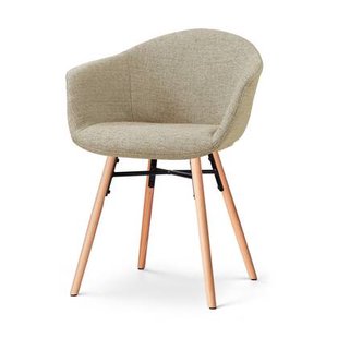 Nolon Nena-Otis Eetkamerstoel Taupe Melange - Houten Onderstel