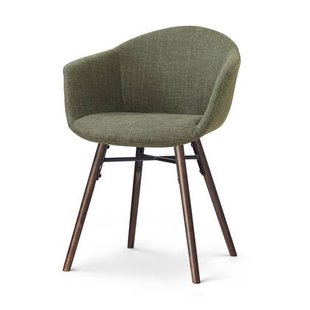 Nolon Nena-Otis eetkamerstoel forestgroen - walnoot houten onderstel