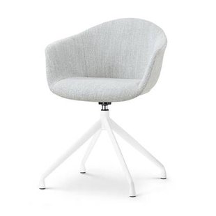 Nolon Nola-Otis Eetkamerstoel Grijs Melange - Draaibaar Wit Onderstel