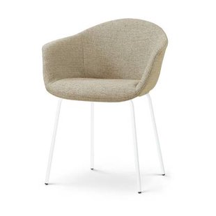 Nolon Nora-Otis eetkamerstoel taupe melange - wit onderstel