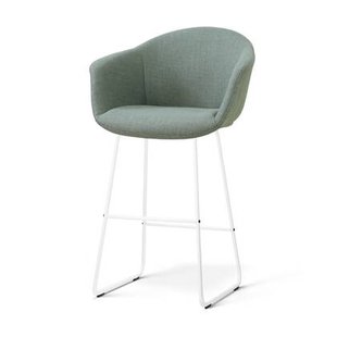 Nolon Nino-Otis barkruk saliegroen - wit onderstel - 75 cm