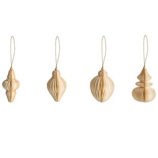 Beliani - ALTAELVA - Set van 20 kerstornamenten - Beige - Papier