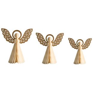 Beliani - EIRA - Set van 3 kerstfiguren - Beige - Papier
