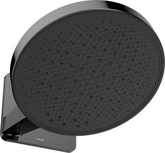 Hoofddouche Hotbath Cobber 2 -F inbouw, 300mm Kantelbare Wandarm Gepolijst Zwart