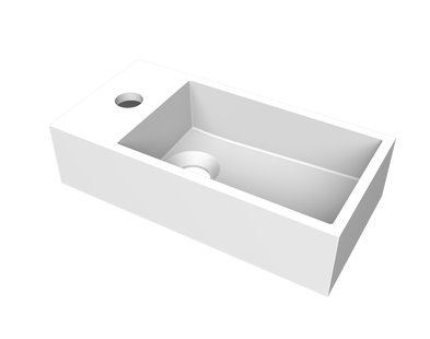 Fontein Arcqua Flair 36x18x9 cm met Kraangat Links Mat Wit