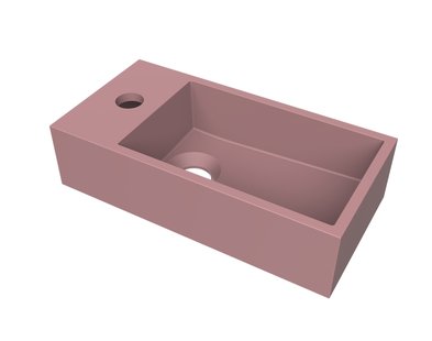 Fontein Arcqua Flair 36x18x9 cm met Kraangat Links Mat Roze