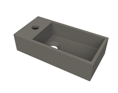 Fontein Arcqua Flair 36x18x9 cm met Kraangat Links Mat Quartz Grijs