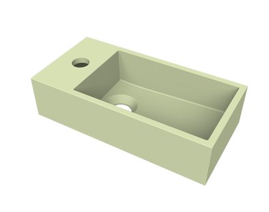 Fontein Arcqua Flair 36x18x9 cm met Kraangat Links Mat Pastel Groen