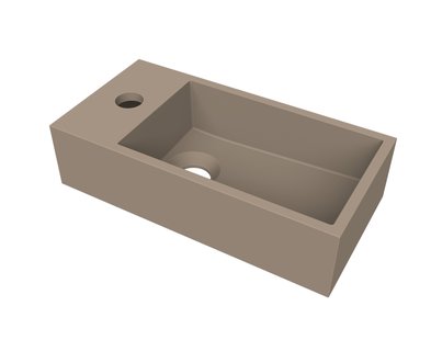 Fontein Arcqua Flair 36x18x9 cm met Kraangat Links Mat Truffel