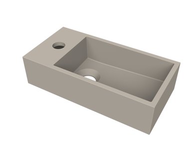 Fontein Arcqua Flair 36x18x9 cm met Kraangat Links Mat Klei