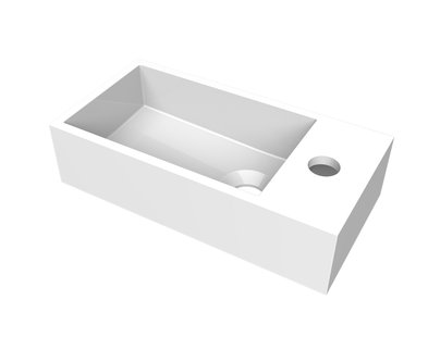 Fontein Arcqua Flair 36x18x9 cm met Kraangat Rechts Glans Wit