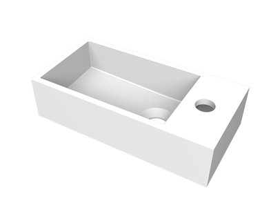 Fontein Arcqua Flair 36x18x9 cm met Kraangat Rechts Mat Wit