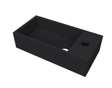 Fontein Arcqua Flair 36x18x9 cm met Kraangat Rechts Mat Zwart