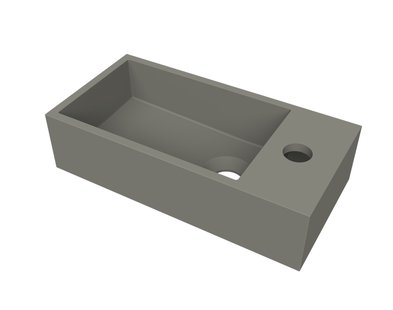 Fontein Arcqua Flair 36x18x9 cm met Kraangat Rechts Mat Beton