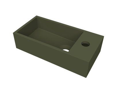 Fontein Arcqua Flair 36x18x9 cm met Kraangat Rechts Mat Groen