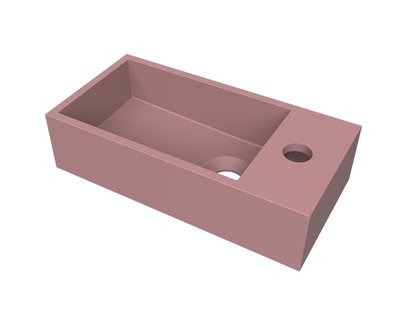 Fontein Arcqua Flair 36x18x9 cm met Kraangat Rechts Mat Roze